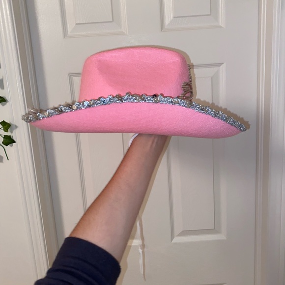 SOLD Pink Party Tiara Cowboy Hat - Picture 2 of 7